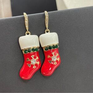 Festive Red and White Stocking Earrings